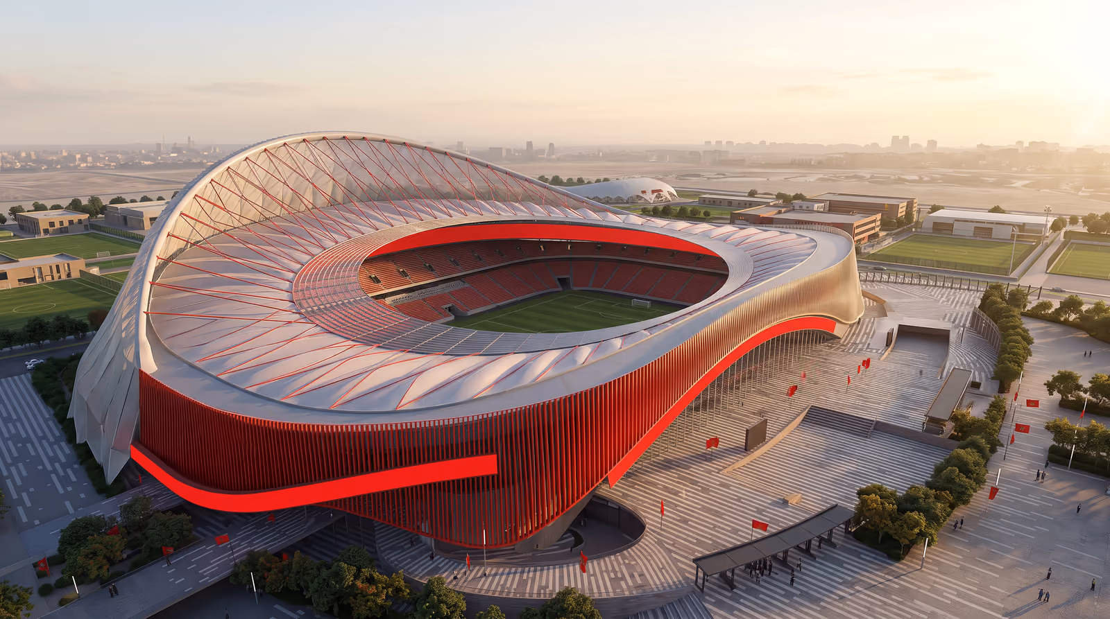 Aerial view of the completed Al Ahly Sports City
